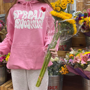 "SPREAD SEROTONIN" PINK HOODIE