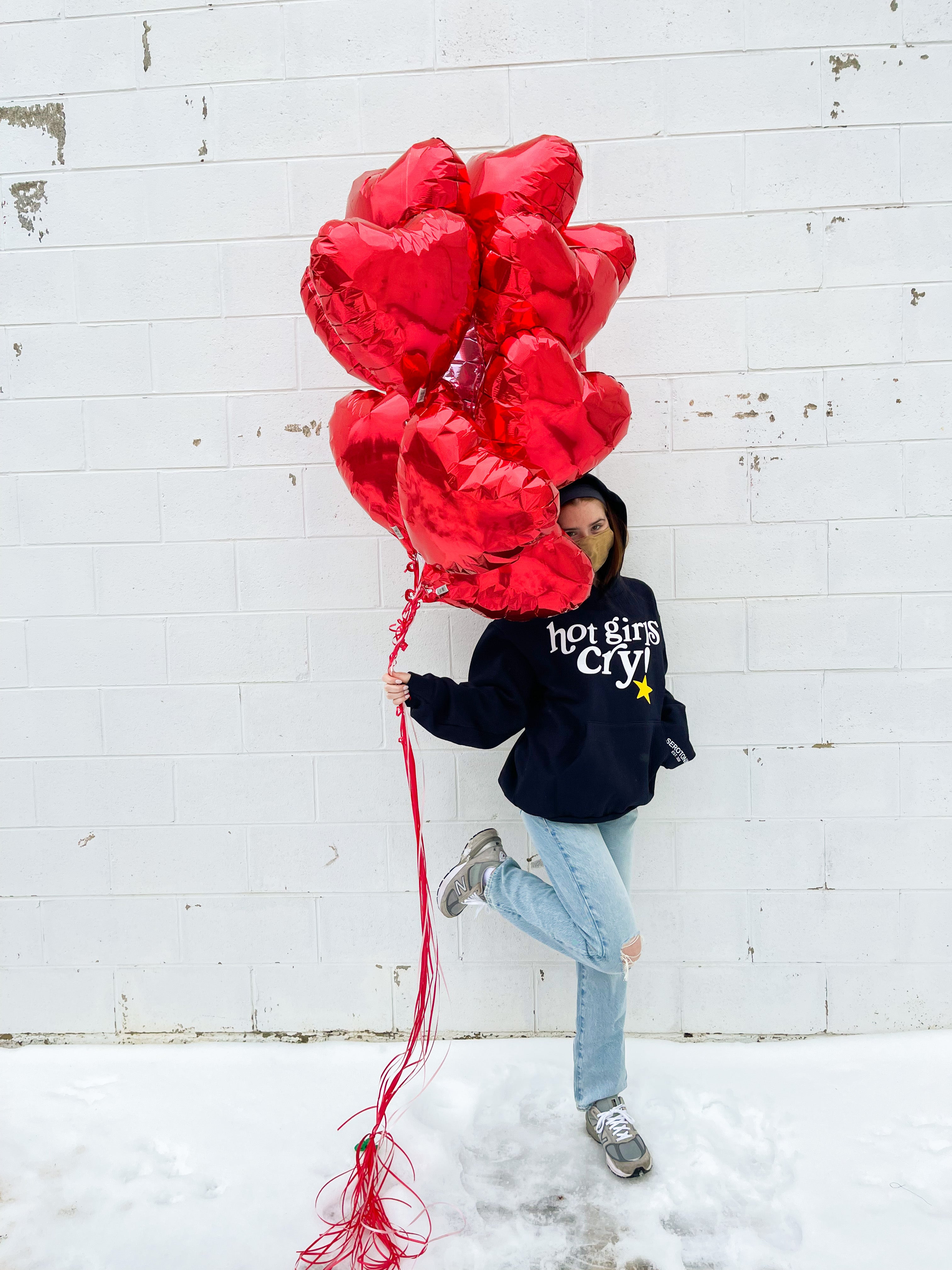 HOT GIRLS CRY NAVY HOODIE