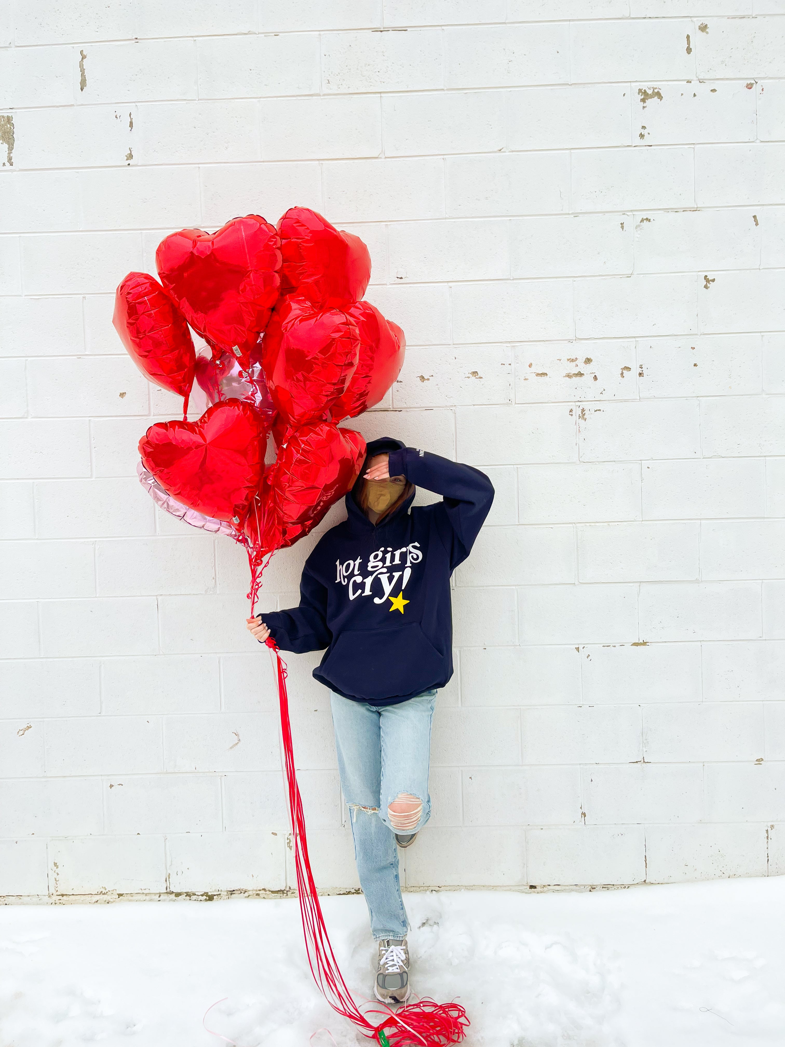 HOT GIRLS CRY NAVY HOODIE