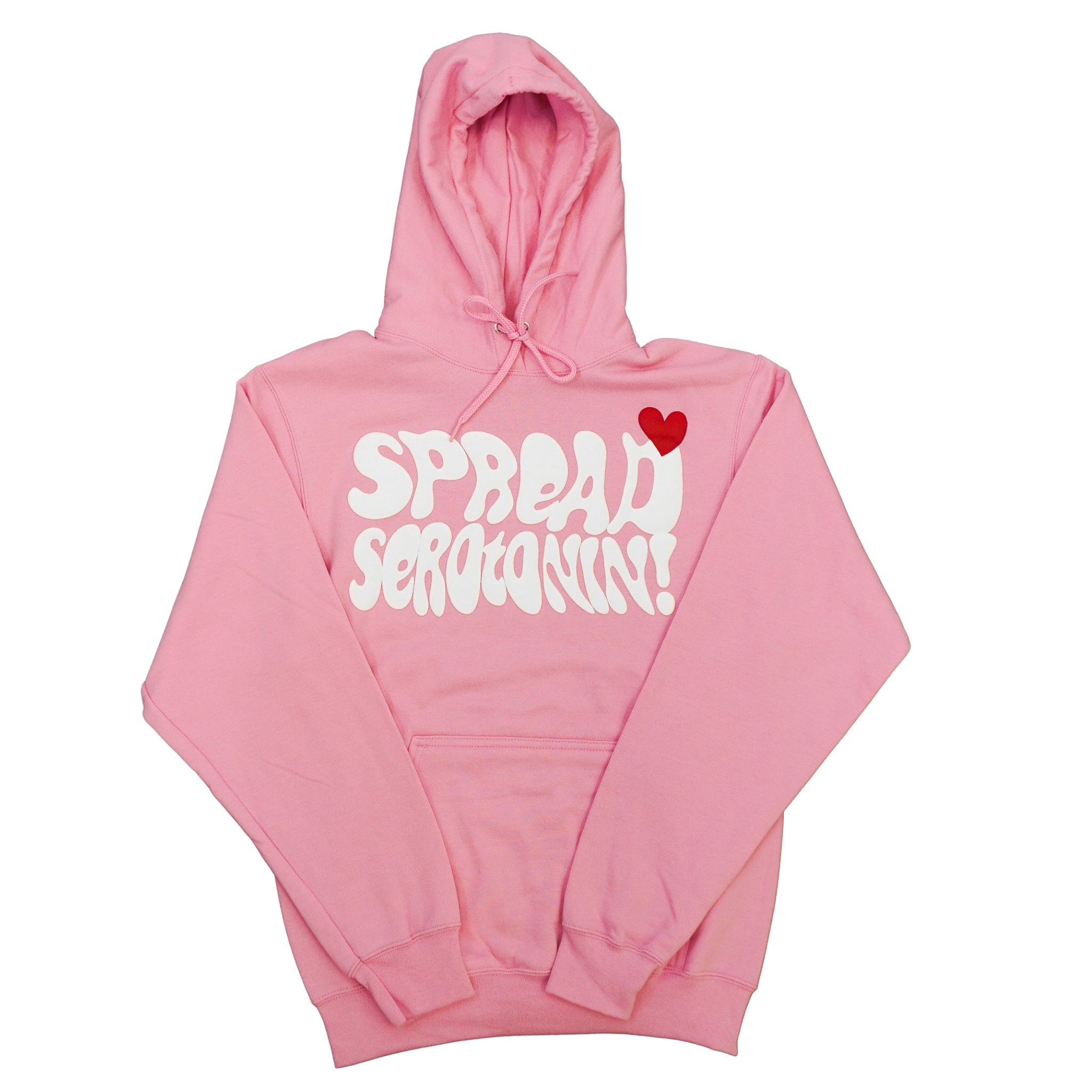 "SPREAD SEROTONIN" PINK HOODIE