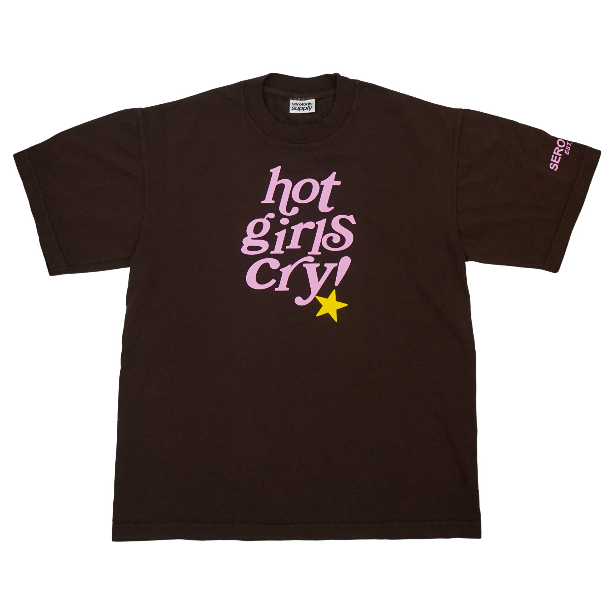 HOT GIRLS CRY BROWN T-SHIRT