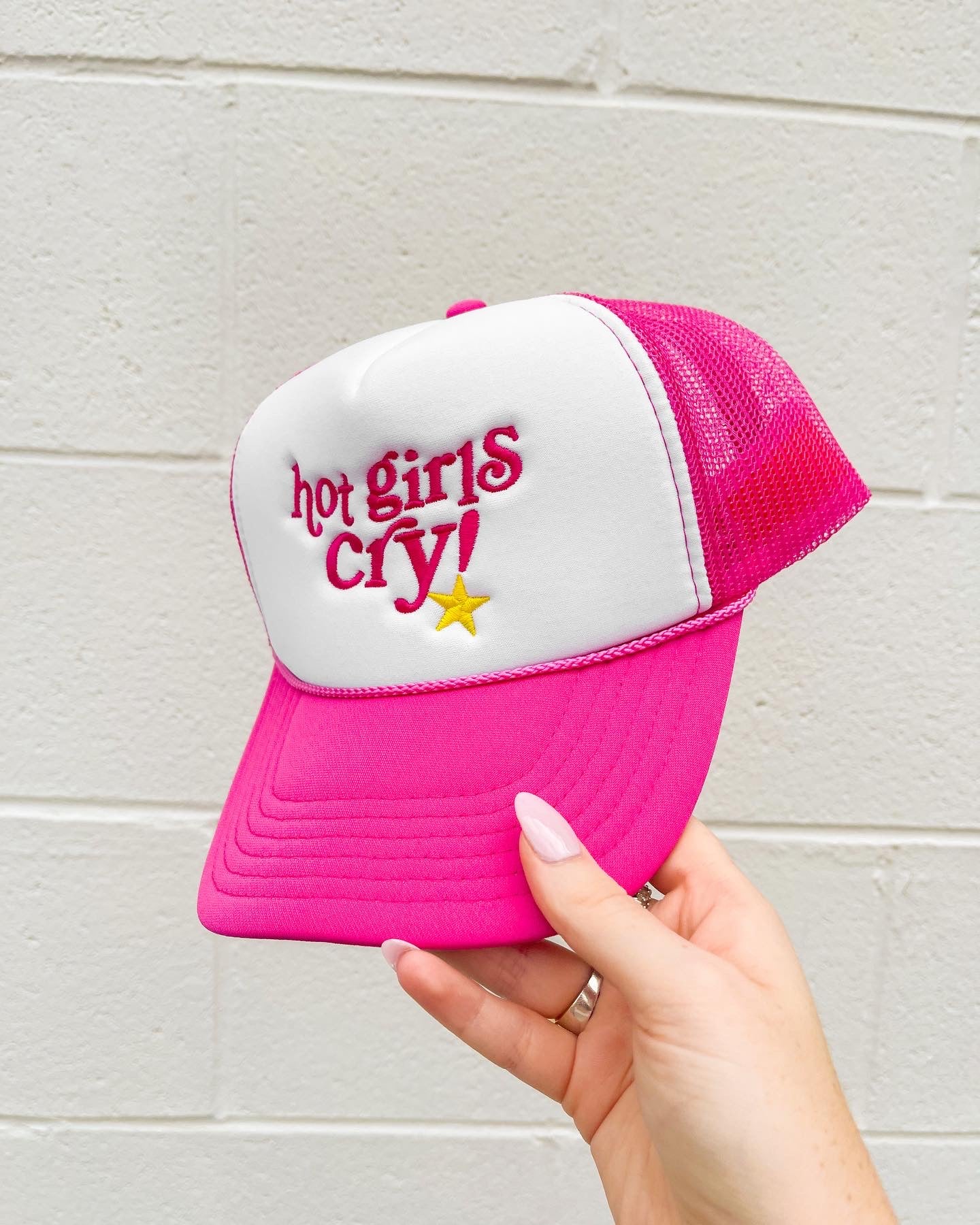 HOT GIRLS CRY TRUCKER HAT