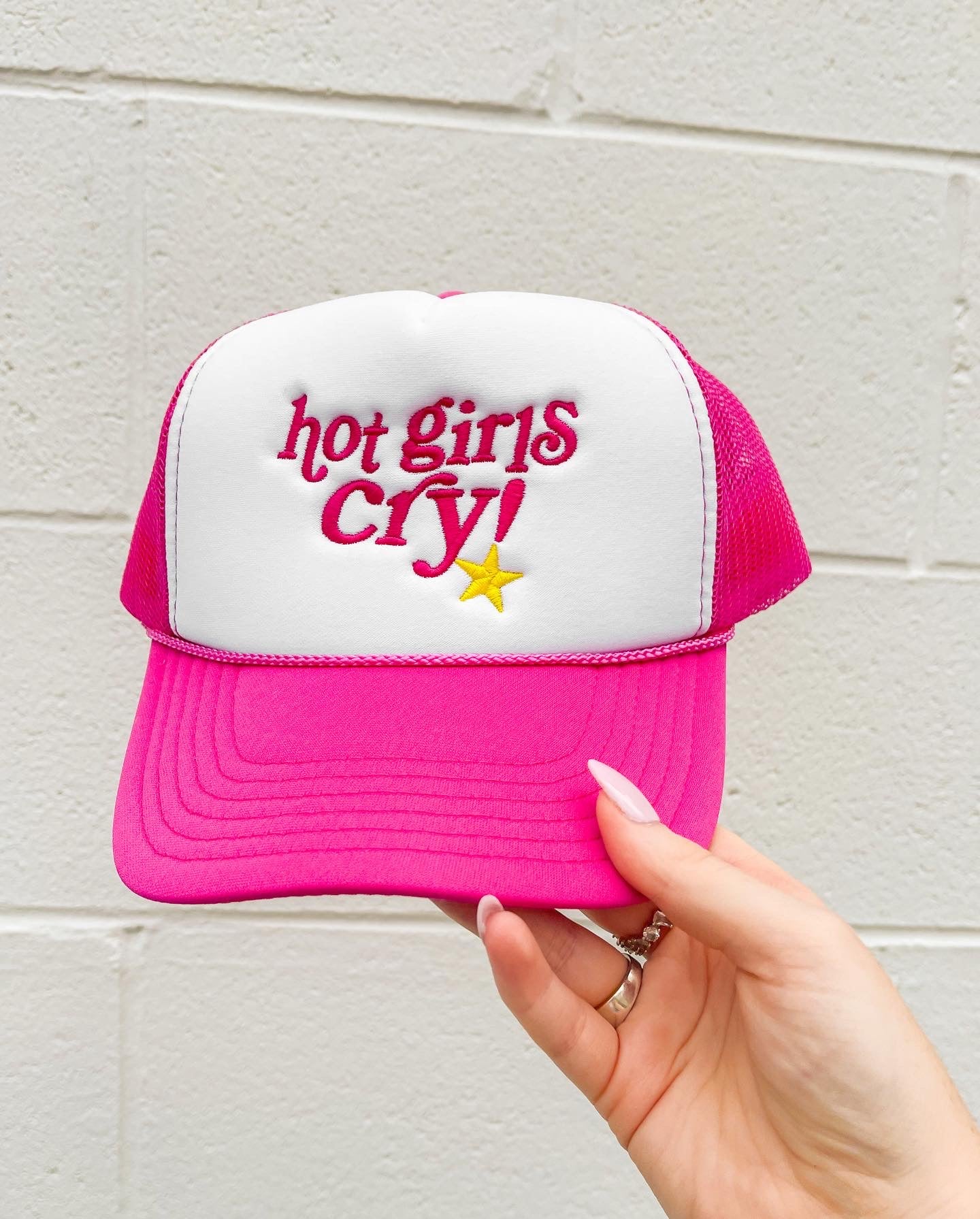 HOT GIRLS CRY TRUCKER HAT