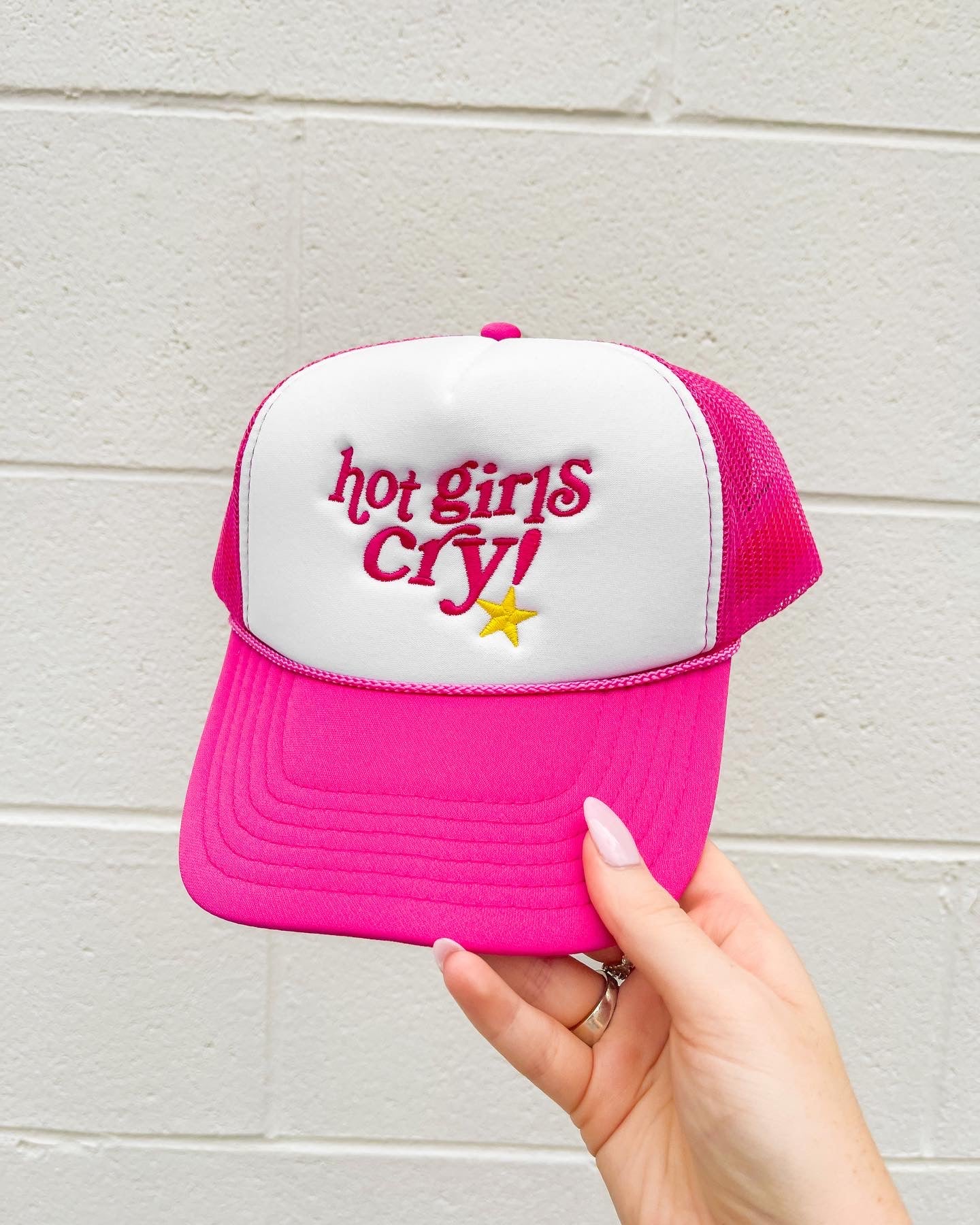 HOT GIRLS CRY TRUCKER HAT